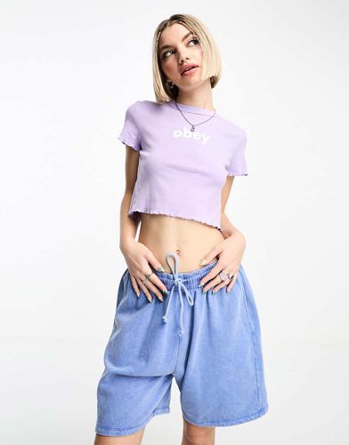 Crop top à logo - Lilas - Obey - Modalova