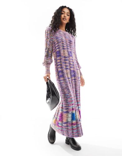 Robe longue en maille duveteuse - Multicolore - Object - Modalova