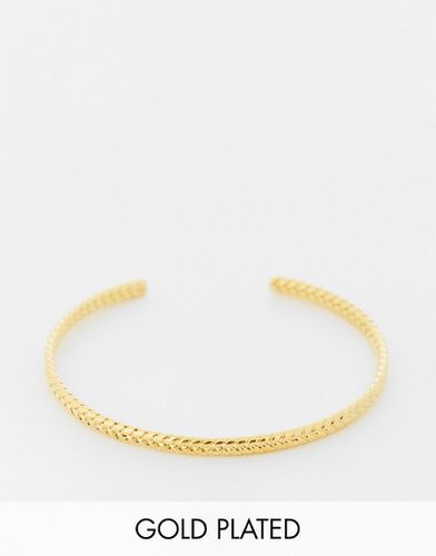 Bracelet jonc fin à détail corde en plaqué or - Orelia - Modalova