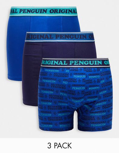 Lot de 3 boxers à logo - et marine - Original Penguin - Modalova