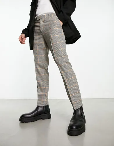 Pantalon élégant à carreaux coupe courte ajustée - Noir/jaune - Original Penguin - Modalova