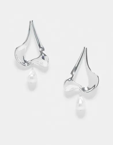 Boucles d'oreilles à pendants abstraits et perles fantaisie - Other Stories - Modalova