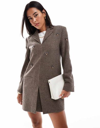 Ensemble ajusté en tweed avec blazer et robe courte - pied-de-poule - Other Stories - Modalova