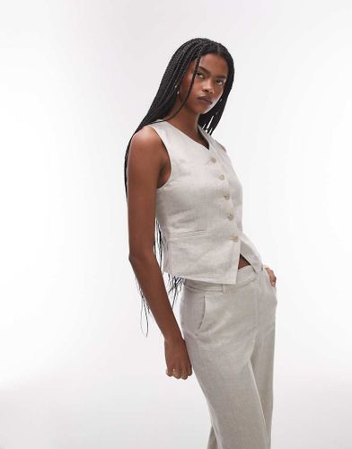 Gilet de tailleur d'ensemble ajust en lin - Beige - Other Stories - Modalova