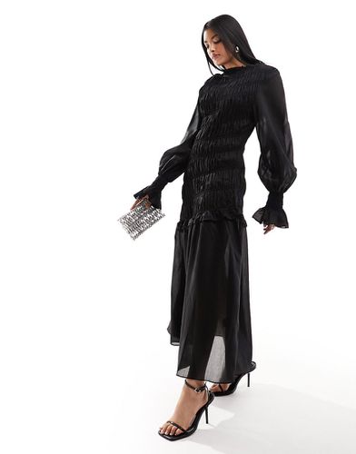 Robe mi-longue avec fronces et lien noué à la taille - Other Stories - Modalova