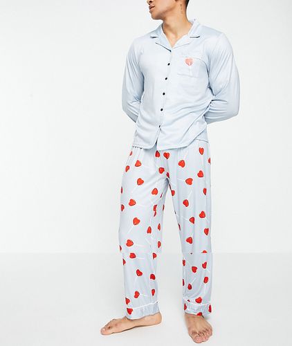 Saint-Valentin - Pyjama traditionnel à imprimé sucettes caur - Loungeable - Modalova