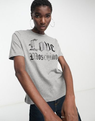 T-shirt coupe carrée à logo - Love Moschino - Modalova