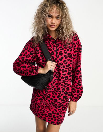 Robe sweat à imprimé léopard - Rouge - Love Moschino - Modalova