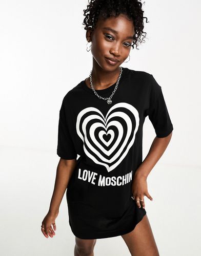 Robe t-shirt avec logo caur en illusion d'optique - Love Moschino - Modalova