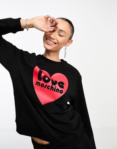 Sweat-shirt d'ensemble à logo caur - Love Moschino - Modalova