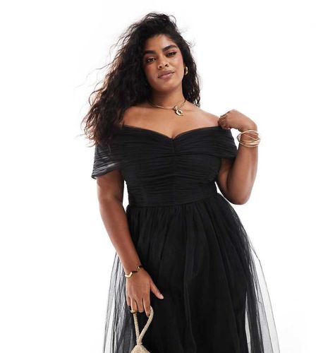 Robe longue  paules dnudes en tulle - Lace & Beads Plus - Modalova