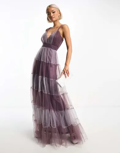 Robe longue en tulle - ton sur ton - Lace & Beads - Modalova