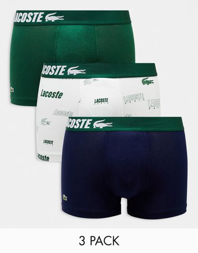 Lot de 3 boxers en coton stretch à logo - Lacoste - Modalova
