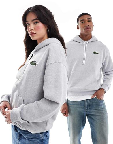 Sweat à capuche unisexe avec logo - chiné - Lacoste - Modalova