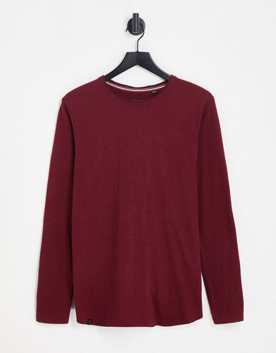 T-shirt à manches longues avec ourlet arrondi - Bordeaux - Le Breve - Modalova