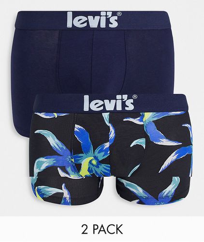 Lot de 2 boxers à logo - Bleu marine et imprimé fleurs - Levi's - Modalova