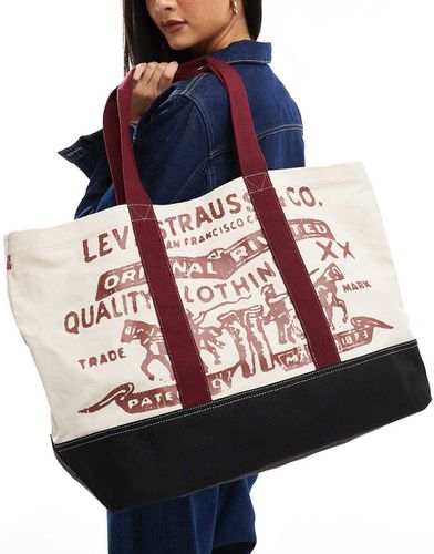 Tote bag à gros logo - Crème et rouge - Levi's - Modalova