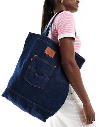 Tote bag en denim avec poche griffée - Bleu foncé - Levi's - Modalova