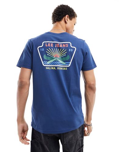 T-shirt avec logo canoë imprimé dans le dos - Bleu foncé - Lee - Modalova