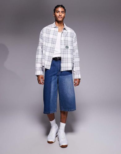 Short en jean ultra baggy - effet patchwork - Liquor N Poker - Modalova