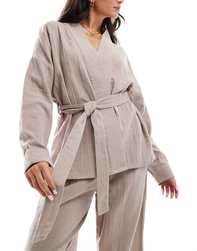 Kimono d'ensemble oversize - Beige - Luna - Modalova