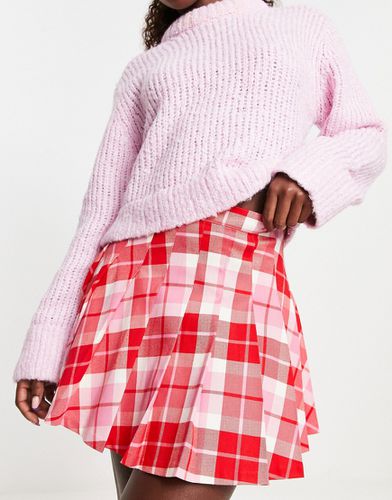 Mini-jupe kilt plissée à carreaux - Rose et - Monki - Modalova