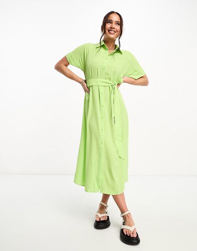 Robe chemise mi-longue nouée à la taille - Monki - Modalova