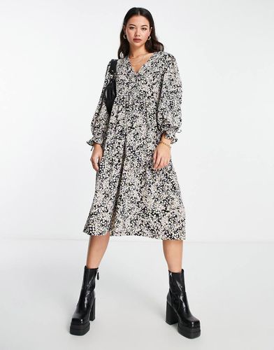 Robe mi-longue à manches longues et imprimé petites fleurs - Monki - Modalova