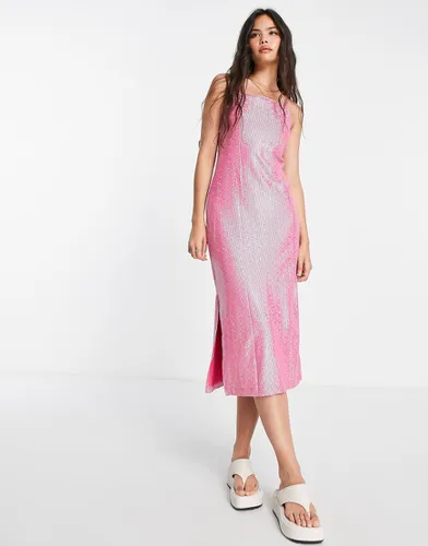 Robe mi-longue effet hologramme - Monki - Modalova