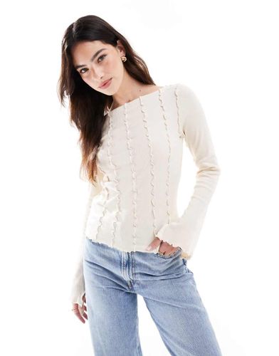Top en jersey ctel  coutures plates - Beige clair - Monki - Modalova