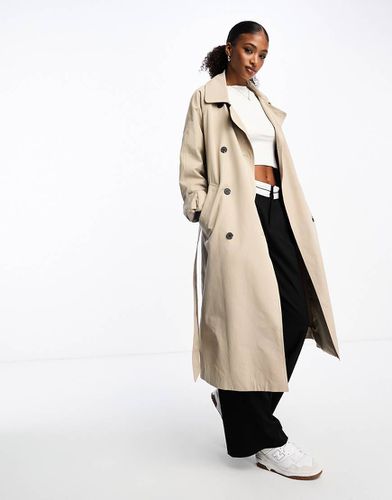 Trench-coat ceinturé oversize - Beige - Monki - Modalova