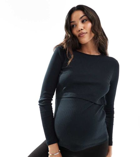 Mamalicious Maternity - Top d'allaitement en jersey côtelé - Mama.licious - Modalova