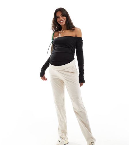 Mamalicious - Pantalon de grossesse d'été léger ample à porter sous le ventre - Crème - Mama.licious - Modalova