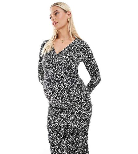 Mamalicious - Robe de grossesse mi-longue en jersey imprimé fleuri avec manches longues - Mama.licious - Modalova