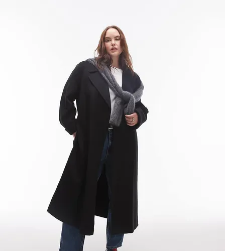 Curve - Manteau en laine noué à la taille - Mango - Modalova