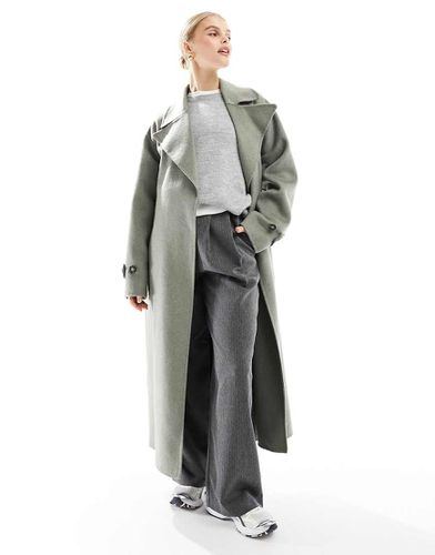 Manteau oversize en laine - sauge - Mango - Modalova