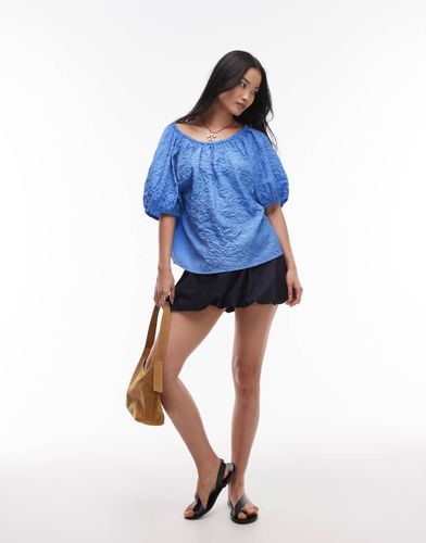 Mini-jupe bouffante en denim souple de coton mlang - Indigo - Mango - Modalova