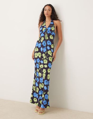 Robe longue dos nu noue sur le devant  imprim fleurs - Mango - Modalova