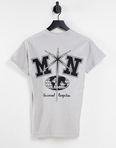 T-shirt oversize à logo imprimé noir - cassé - Mennace - Modalova