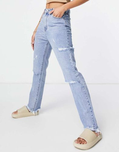 Jean taille haute avec cuisse fendue - clair - Missguided - Modalova