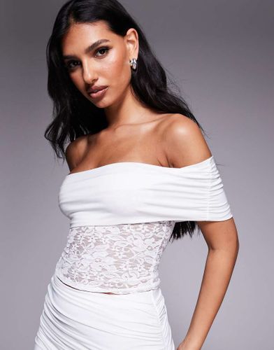 Missy Empire - Top d'ensemble prs du corps double paisseur  encolure Bardot chancre - Missyempire - Modalova