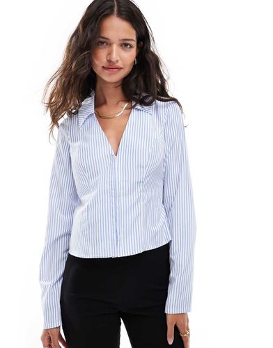 Chemise ajustée en popeline à rayures - clair - Miss Selfridge - Modalova