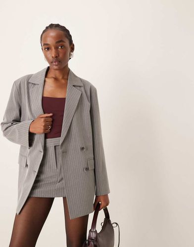 Blazer oversize d'ensemble croisé à rayures fines - Miss Selfridge - Modalova