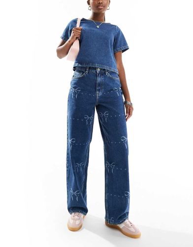 Jean baggy  imprim naud - Miss Selfridge - Modalova