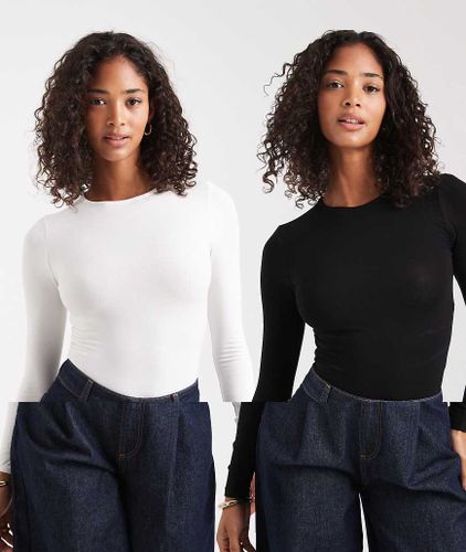 Lot de 2 bodys ras de cou  manches longues - Miss Selfridge - Modalova