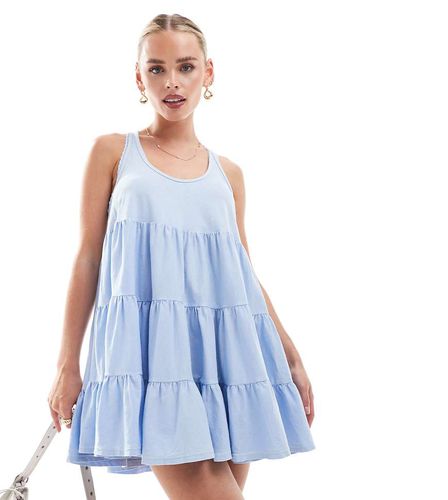 Robe babydoll courte sans manches - Bleu - Miss Selfridge Petite - Modalova