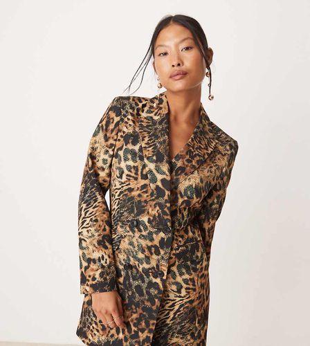 Petite - Robe blazer longue - Imprimé animal - Miss Selfridge - Modalova