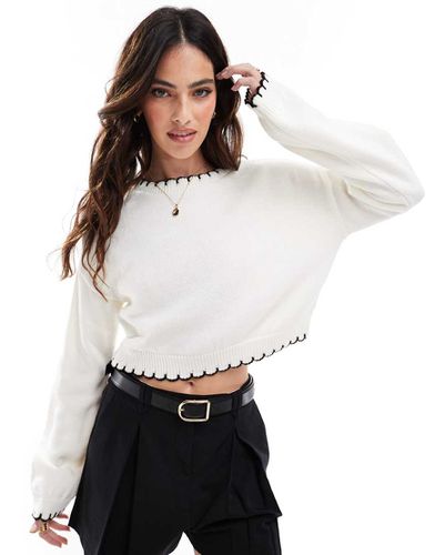 Pull en maille avec points de feston - Miss Selfridge - Modalova