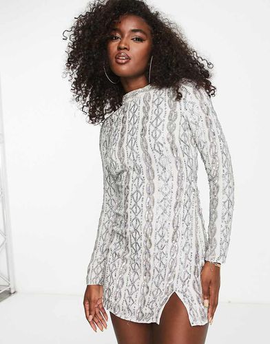 Robe courte de qualité supérieure à manches longues avec détails ornementés style corde - Miss Selfridge - Modalova