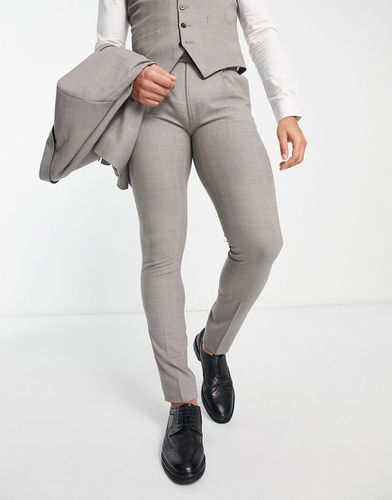 Pantalon de costume ajusté en laine - Taupe - Noak - Modalova